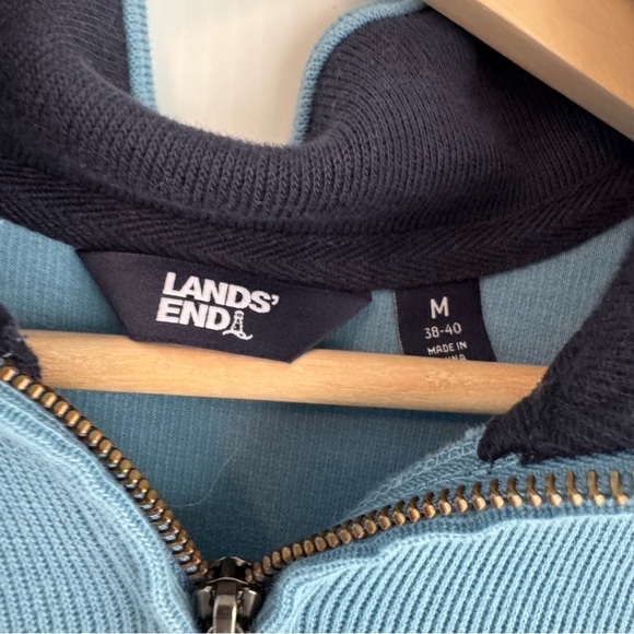 Lands End 1/4 zip pullover sweater size medium long sleeve blue sweater - Picture 5 of 8